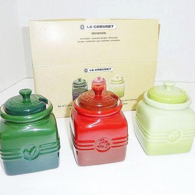 LeCruset jars in box