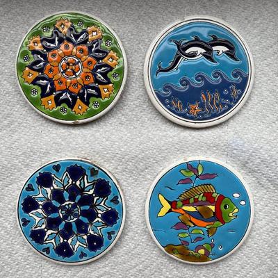 WWS035- Colorful Handmade Ceramic Coasters
