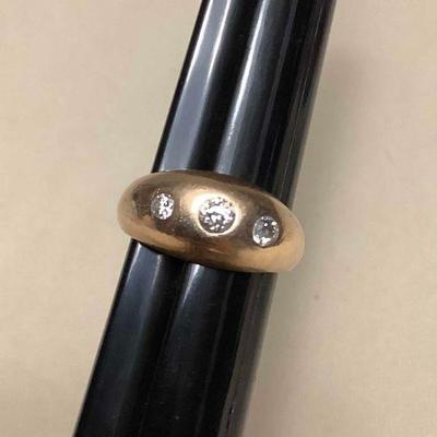 WWS171 14K Gold & Diamonds Ring Size 9.5