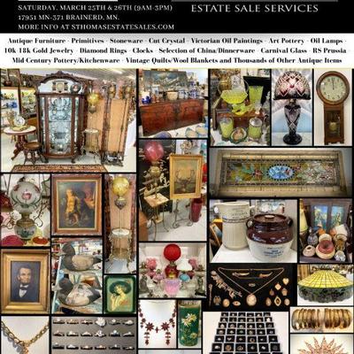The eighth part of this estate features a new selection of antiques ranging from: Antique Furniture - Primitives - Stoneware - Cut...