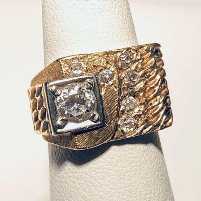 Men's 10k gold diamond ring 