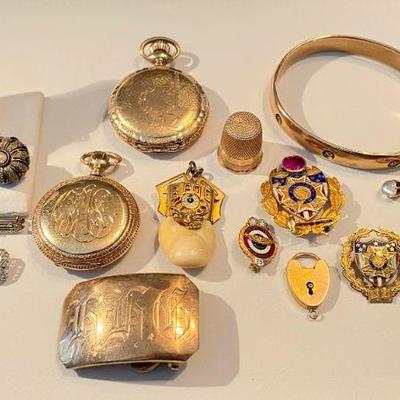 Selection of 10k-14k gold jewelry