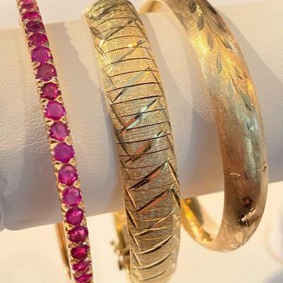 10k-14k solid gold bracelets 