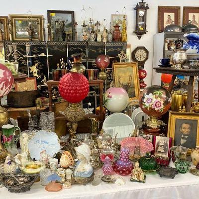 Selection of Victorian antiques. 
