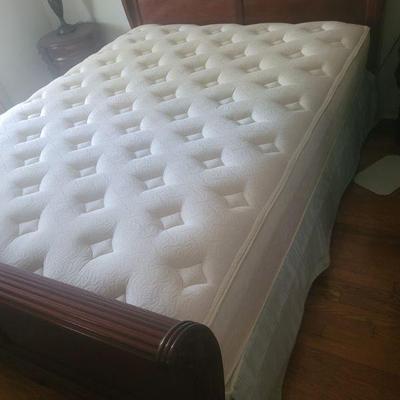 Queen size bed with matching furniture, shown in other pictures. Bed sold complete.