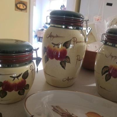 Laurie Gates Apple Cream Canister set