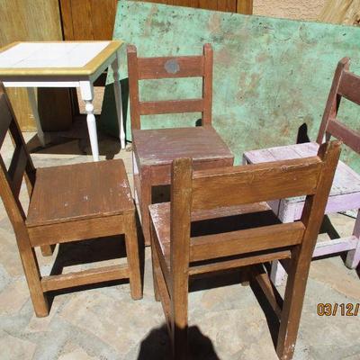 Vintage rustic chairs.