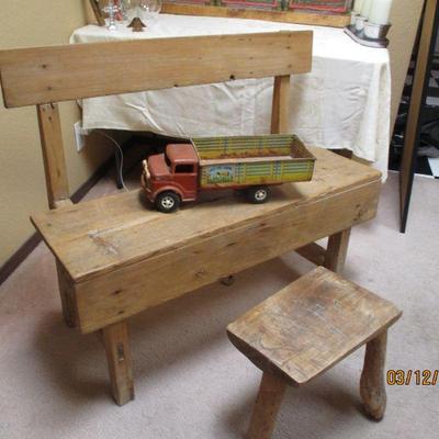 Vintage bench and stool