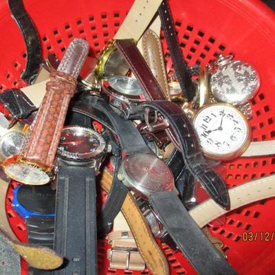 Various watches including Illinois Railroad pocket watch