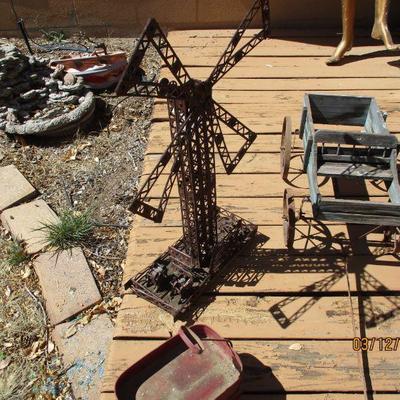 Assorted yard art.