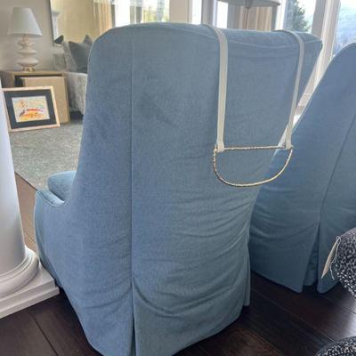 Blue Lounge Chairs 
$3800/set of 2
25.5"W x 33"D x 39"H