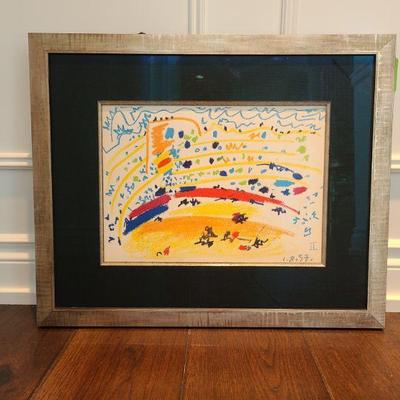 Original Picasso offset Lithograph on Paper w/Certificate of Authenticity  "Untitled" $600 
Framed in museum glass 