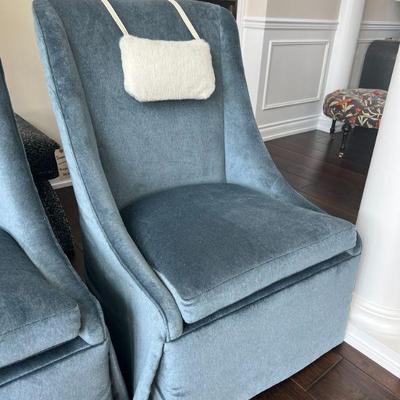 Blue Lounge Chairs 
$3800/set of 2
25.5"W x 33"D x 39"H