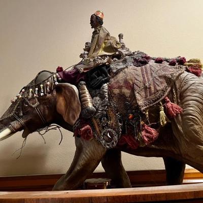 Decorated resin elephant