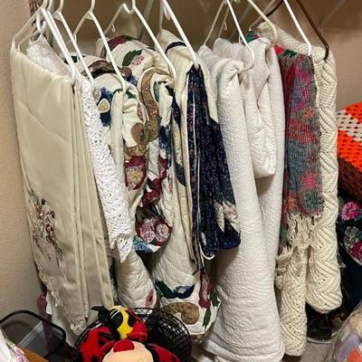 Linens and Quilts and Bedspreads and Table Cloths Etc