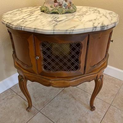 French Provincial Marble Top Table