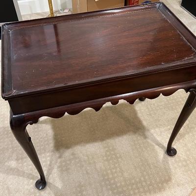  Asking Was $500 - Now $375---Dark Mahogany Queen Anne Rectangular Side Table - Williamsburg by Stickley - 29