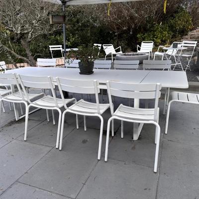 Fermob outdoor dining table and matching chairs