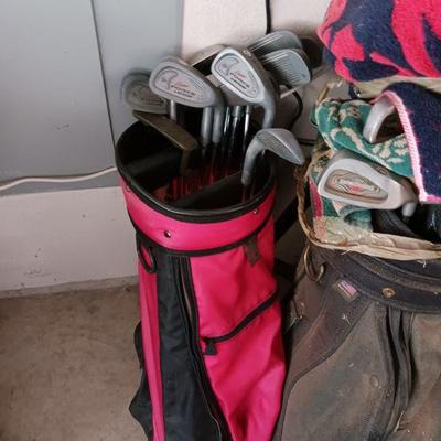 Golf clubs and bag