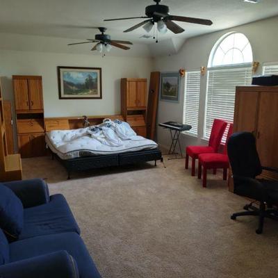 King bedroom suite with air bed enclosed remote. Mattress retails for over 3K
