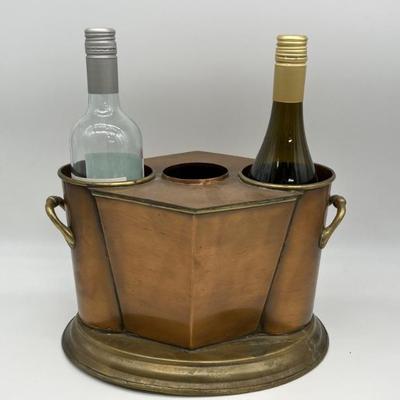 Copper & Brass 2 Bottle Wine Chiller w/ Handles