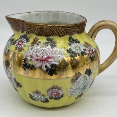 Vintage Gilded, Hand Painted Creamer Pitcher