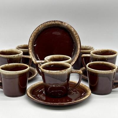 Brown Drip by McCoy Pottery: 8- Mugs, 4- Saucers