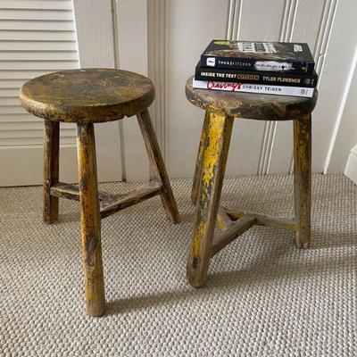 Chippy painted stools