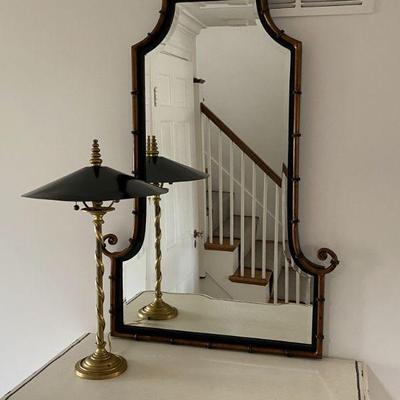  Eastern brass lamp AVAILABLE
Amazing bamboo framed , beveled mirror is SOLD