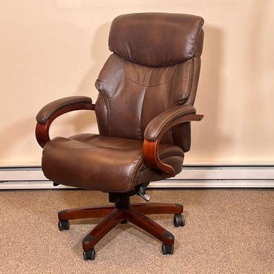 La-z-boy Brown Leather Office Chair |    Lazy boy computer chair 