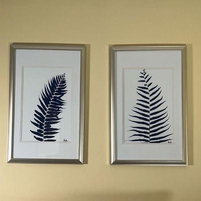 (2pc) Pair Fern Leaf Prints | Each signed 