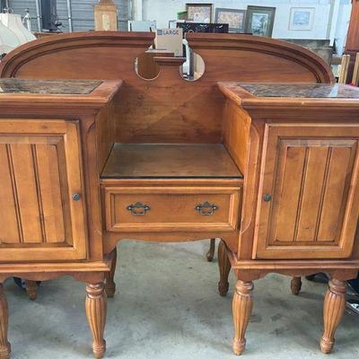 beautiful server/buffett with marble inserts with middle drawer and to cabinets