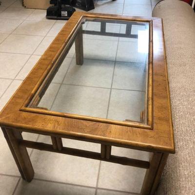 coffee table with glass insert