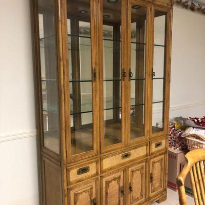 china cabinet with glass shelves