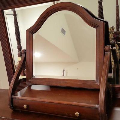 Ethan Allen Mirror W/Small Drawer For Dresser Top
