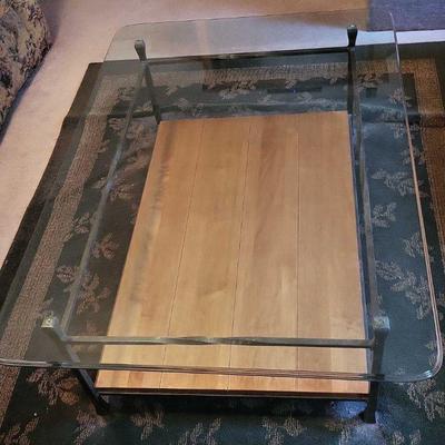 Glass And Wood Coffee Table

