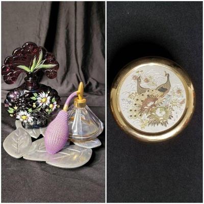 Perfume Spray Bottles And Art Of Chokin Trinket Box
