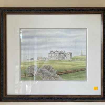 
Framed original watercolor of landscape by Michael P Stale(?) 22 3/4” x 20”