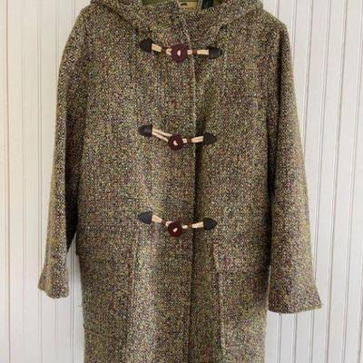 Henry White (Ireland) 100% wool lady’s hooded car coat, unknown size