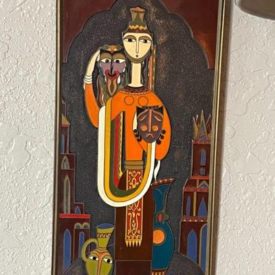 Russian enamel on wood. Signed on the back, 