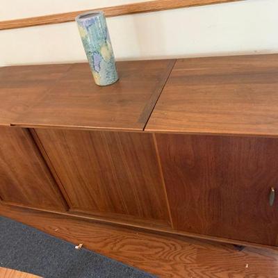 Walnut Danish Modern stereo cabinet, or can be used for storage.
