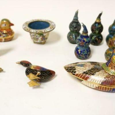 1260	LOT OF ASSORTED CLOISONNE MINIATURES INCLUDING BIRDS & DUCKS, LARGEST APPROXIMATELY 3 IN HIGH
