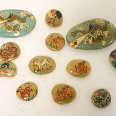 1304	LOT OF ASSORTED HAND PAINTED STONES
