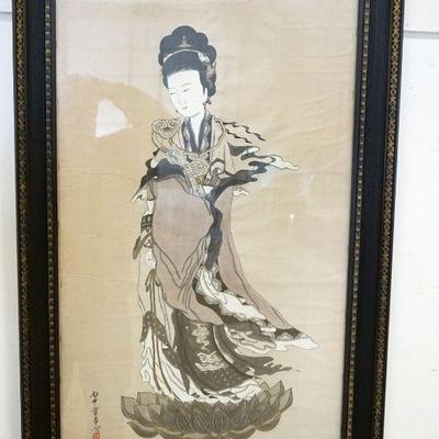 1283	ASIAN PAINTING ON CLOTH, 24 1/4 IN X 38 1/4 IN OVERALL

