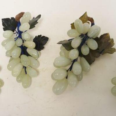 1170	LOT OF 4 JADE GRAPE CLUSTERS	LOT OF 4 JADE GRAPE CLUSTERS, APPROXIMATELY 9 IN LONG
