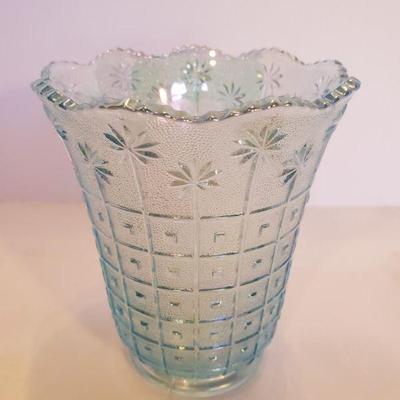 Imperial Glass Lenox Iridescent Blue Vase 