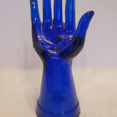 Vintage Cobalt Blue Glass Hand Ring Holder