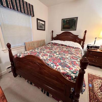 Harrison solid walnut queen bed headboard, footboard and side rails $395