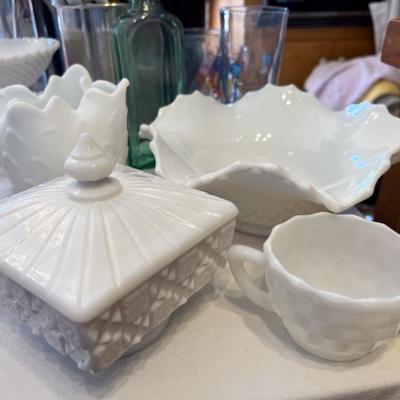 Milk glass $8-$20