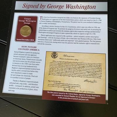  First U.S. Patent Signed By George Washington; Innovation Dollar ($1) 2018